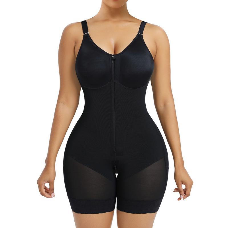 Women’s HEAVENGLOW Fajas Colombianas shapewear Tummy Control Butt Lifter Shaper with Zipper Crotch detachable shoulder strap
